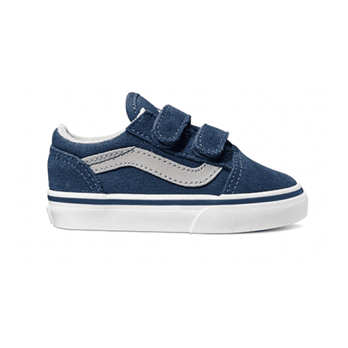 Vans Youth Old Skool Velcro Dress Blues/Drizzle Kids [Size: US 6K]