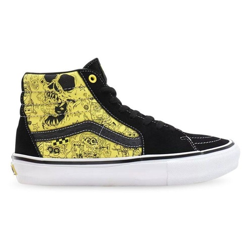 Vans Sk8 Hi Skate Spongebob Gigliotti Black/White/Yellow [Size: Mens US 7 / UK 6]