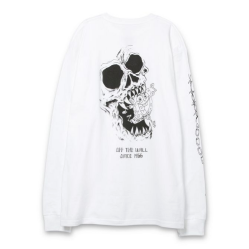 Vans Tee L/S X Spongebob Skull Gigliotti White [Size: Mens Medium]