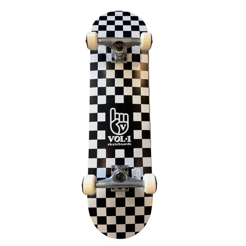 Volume 1 Complete Checkered Black/White (Element Wheels/Trucks/Bearings) 8.0 Inch Width