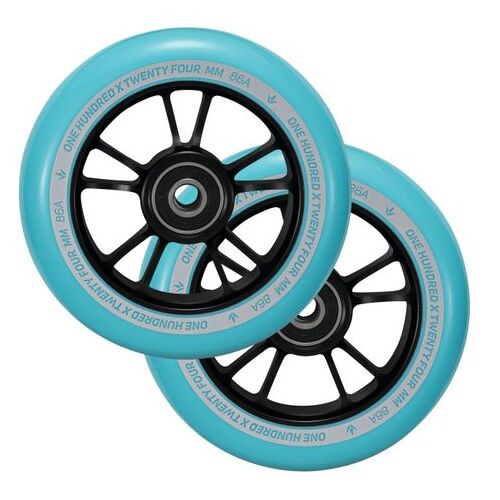 Envy Wheels 100mm 2pk Black/Teal