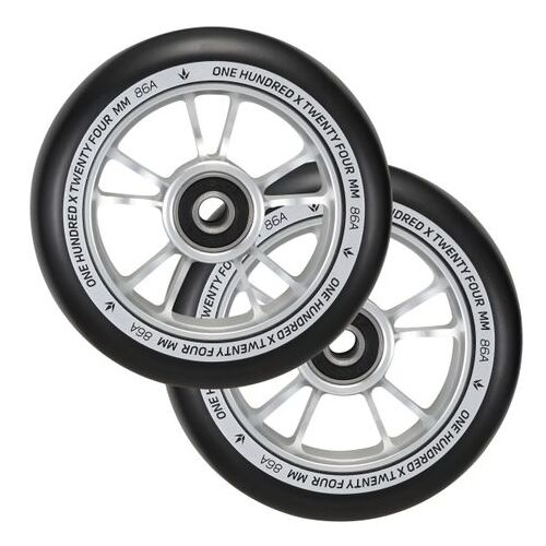 Envy Wheels 100mm 2pk Silver/Black