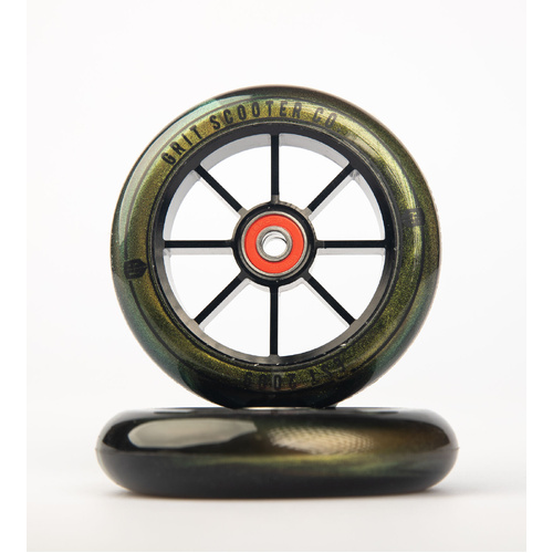 Grit Wheels Alloy 110mm Wheels - Gold Urethane with Black Core (pair)