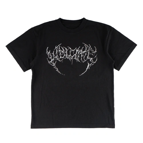 Welcome Tee Chrome Fang Boxy Garmet Dyed Black [Size: Mens Medium] [Colour: Black]
