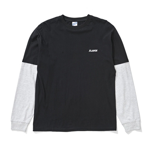 XLARGE Tee L/S Double Black/Snow Marle [Size: Mens Medium]
