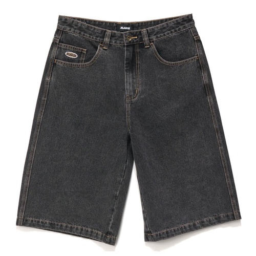 XLARGE Shorts Baggy Bull Denim 91 Washed Black [Size: 26 inch Waist] [Colour: Black]