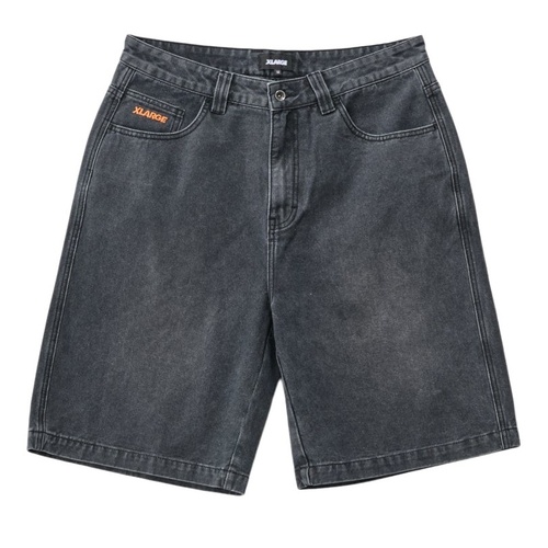 XLARGE Shorts Bull Denim 91 Alien Beam Faded Black [Size: 26 inch Waist] [Colour: Black]