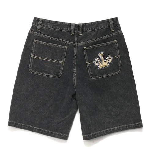 XLARGE Shorts Folded Crown Bull Denim Double Dye Black [Size: 28 inch Waist] [Colour: Black]
