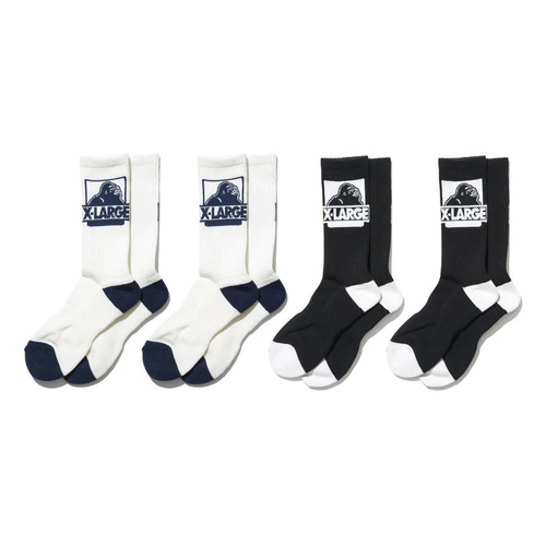 XLARGE Socks Classic OG 4pk Black/White/Blue OSFA