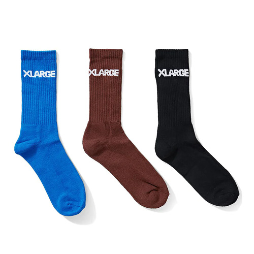 XLARGE Socks 91 Text 3pk Royal/Dark Grape/Black OSFA