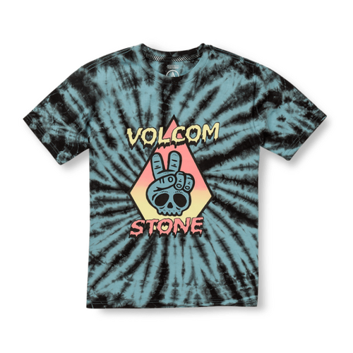 Volcom Youth Tee Caiden Tie Dye Teal/Black [Size: Youth 2]