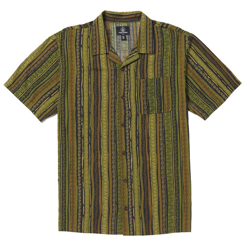 Volcom Shirt SS Skate Vitals Simon B Woven Dark Khaki [Size: Mens Medium]
