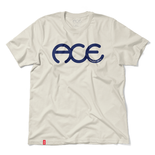 Ace Tee Rings Natural Blue Print [Size: Mens Small] [Colour: Natural]