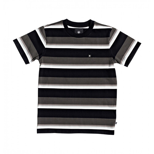 DC Youth Tee Wesley Stripes Frost Grey [Size: Youth 10/Small]