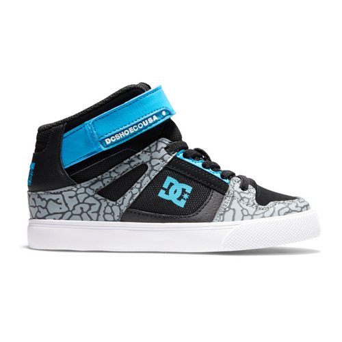 DC Youth Pure High Elastic Velcro Black/Blue/Grey [Size: US 1]