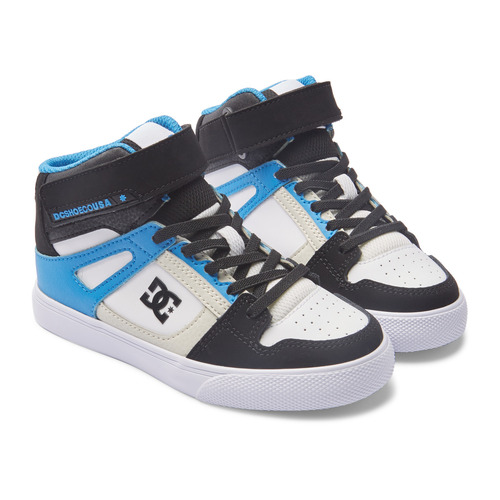DC Youth Pure High Top Elastic Laces Velcro Black/Blue/Black [Size: US 11K]