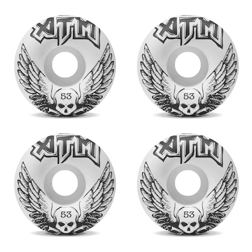 ATM Wheels 53mm (99a) Skull Wings White