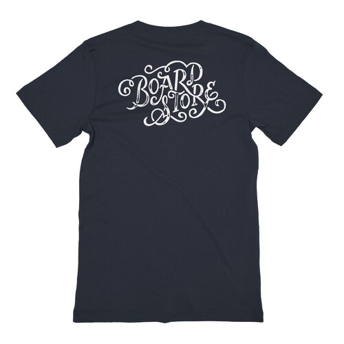 Boardstore Tee Ornate Navy/White [Size: Mens Small]
