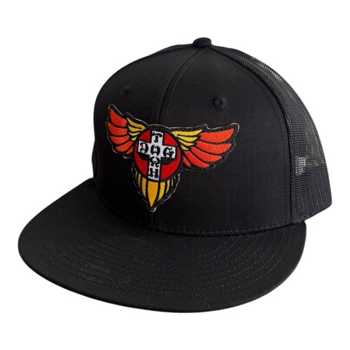 Dogtown Hat Wings Patch OG 70s Mesh Snapback Black