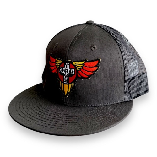 Dogtown Hat Wings Patch OG 70s Mesh Snapback Charcoal