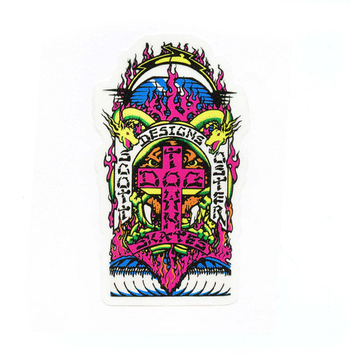 Dogtown Sticker 4" Scott Oster 80s Neon