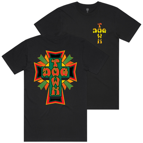 Dogtown Tee Rasta Logo Black [Size: Mens Small]