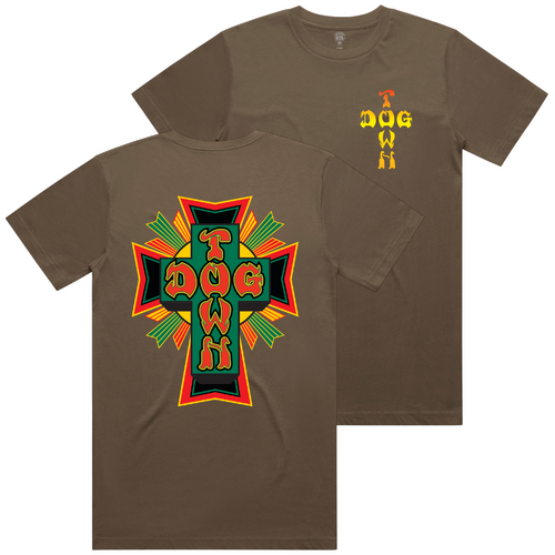 Dogtown Tee Rasta Logo Walnut [Size: Mens Small]