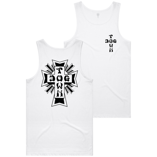 Dogtown Tank/Singlet Black Mono Logo White [Size: Mens Small]