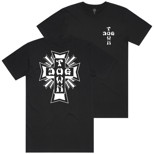 Dogtown Tee White Mono Logo Black [Size: Mens Small]