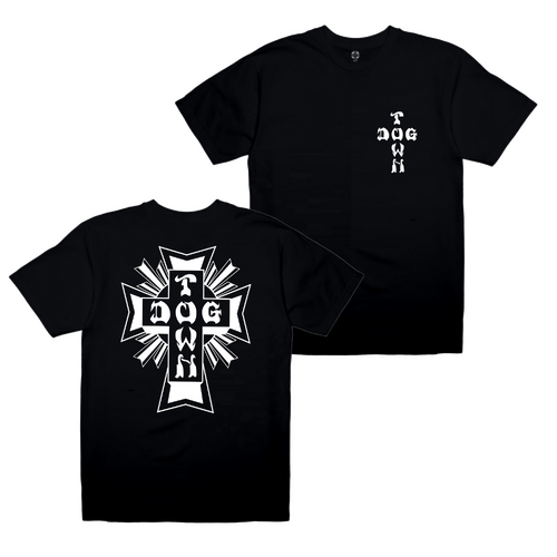 Dogtown Youth Tee Mono Cross Logo Black [Size: Youth 10]