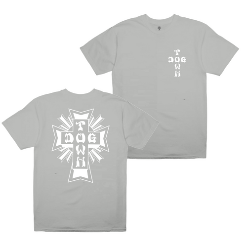 Dogtown Tee Mono Cross Logo Grey Marle [Size: Youth 2]