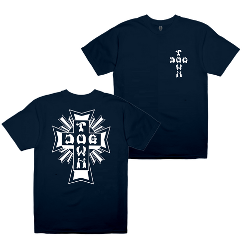 Dogtown Youth Tee Mono Cross Logo Navy [Size: Youth 4]