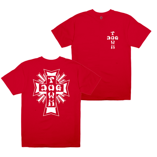 Dogtown Tee Mono Cross Logo Red [Size: Youth 2]