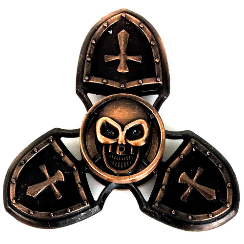 Fidget Spinner Skull Bronze