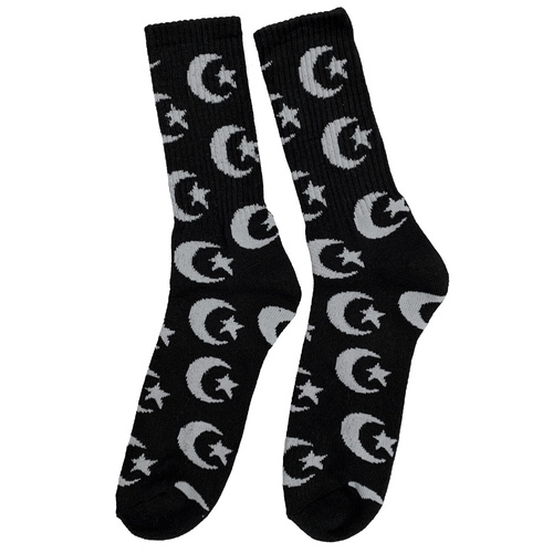 Foundation Socks Star & Moon Repeat Black