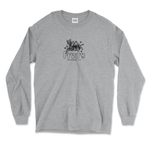 Fruity LS Tee Daisy Dog Grey Marle [Size: Mens Small]