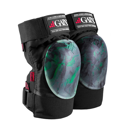 GAIN Protection THE SHIELD Knee Pads Green Black Swirl [Size: Mens Large]
