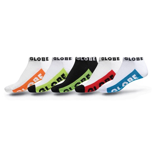 Globe Youth Socks Ankle 5pk Multi Brights US 2-8