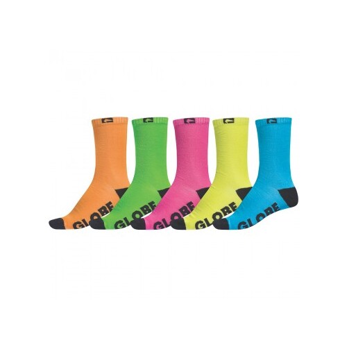 Globe Youth Socks Crew 5pk Neon US 2-8