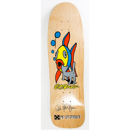 H-Street Deck El Gato Cat and Fish 9.25 (Signed)