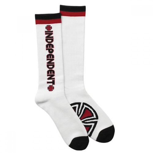 Independent Socks Tall Bar Cross 2pk White US 6-10