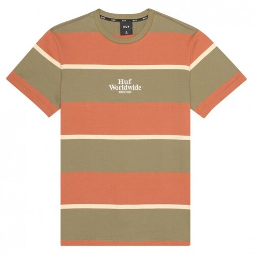 Huf Tee Mazon Stripe Martini Olive [Size: Mens Medium]