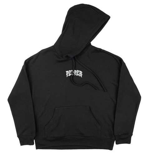 Pepper Hoodie Embroidered Logo Black [Size: Mens X Large] [Colour: Black]