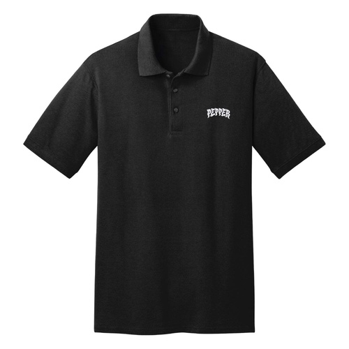 Pepper Polo Logo Black [Size: Mens Small] [Colour: Black]