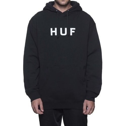 Huf Jumper Hood Essentials OG Logo Black/White [Size: Mens Medium]
