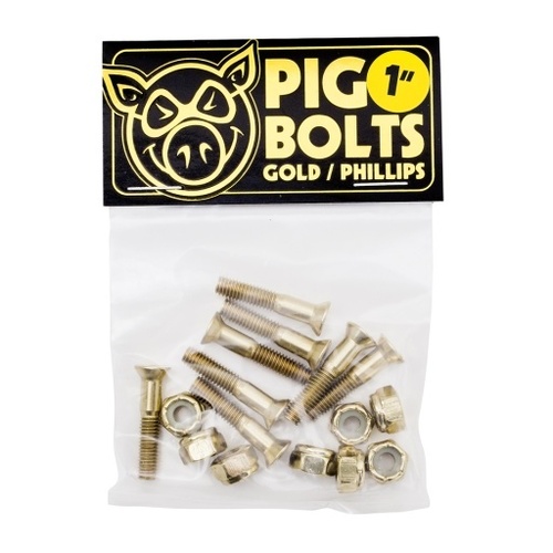 Pig Bolts 1 inch Phillips Gold