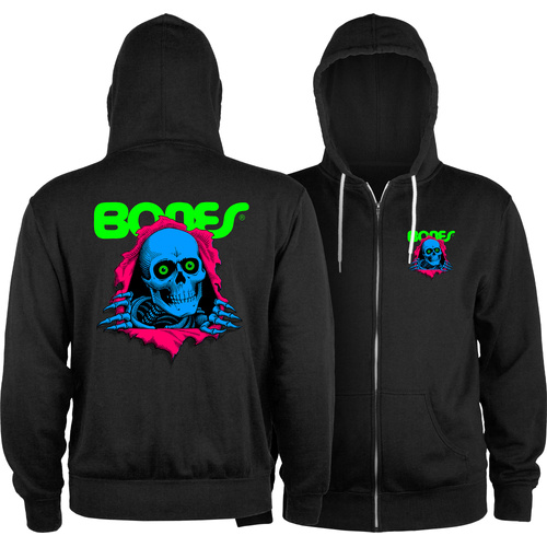 Powell Peralta Jumper Blacklight Zip Hoodie Black [Size: Mens Large] [Colour: Black]