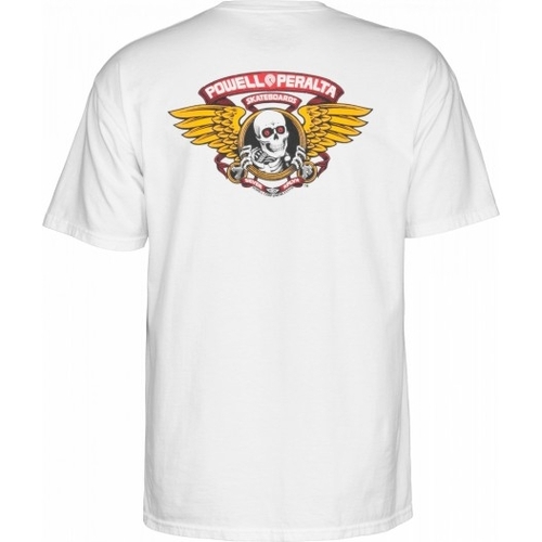 Powell Peralta Tee Winged Ripper White [Size: Mens Large]
