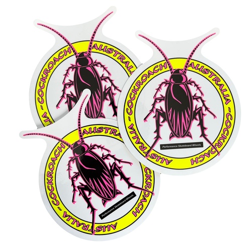 Cockroach Sticker Logo Pink Large 125mm wide