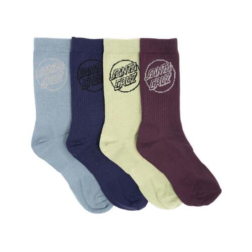Santa Cruz Socks Pop Mono 4pk Blue/Navy/Green/Purple US 7-11